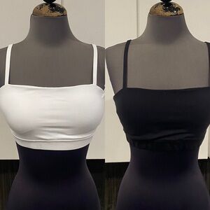 Black and White Padded Sports Bra